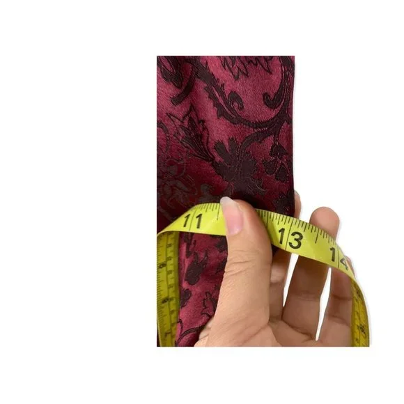 Vintage 90s Knapp Studio Cheongsam Satin Full Length Dress Medium - Picture 8 of 12